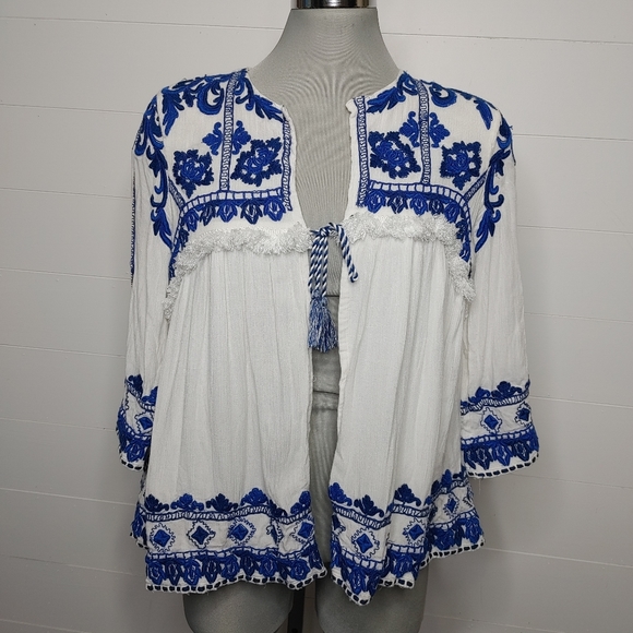 Zara iconic embroidered boho jacket M - Picture 4 of 16